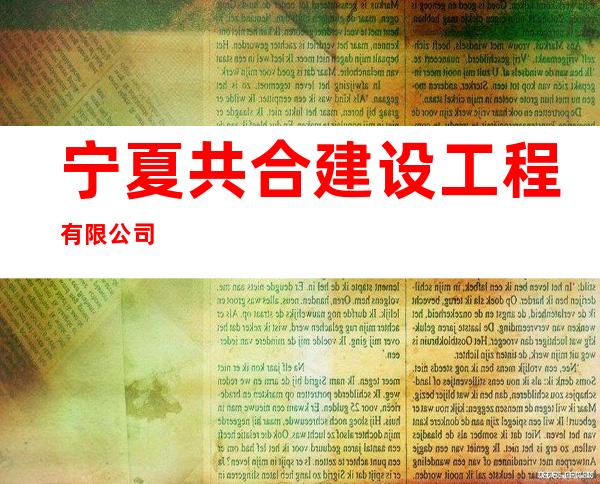 宁夏共合建设工程有限公司